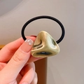 Elastico per capelli minimalista con inserto geometrico in metallo a triangolo oro - Triangolo Dorato