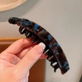 Bananenklem van acetaat met blauw marmerpatroon voor stijlvolle paardenstaarten - Blauw Bruin (1-Blauw Bruin)