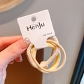 Dreiteiliges Set beige und braune elastische Haarbänder auf Displaykarte für Damen - 3 Beige Kugeln
