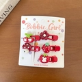 Lot de 5 pinces à cheveux rouges festives pour filles avec motifs cerise et fraise - 4 Pinces À Cheveux En Forme De Bec De Canard À Fraises (paquet De 5)