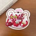 Lot d'élastiques à cheveux rouges pour filles avec fraises et motifs floraux - Élastique Fraise