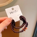 Brown and dark red high-elastic hair bands with orange butterfly accessory on a white card - Reddish Brown Bowknot