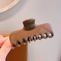 Glossy coffee brown acrylic hair claw clip in rectangular minimalist design - Light Coffee