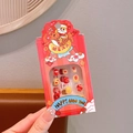 Reusable red New Year theme press-on nails for girls with festive Chinese patterns - Fortune Baby