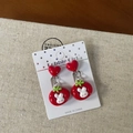 Cute red tomato and rabbit ear clips for girls on a stylish white display card - Tomato Rabbit (6-Tomato Rabbit)