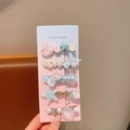 Set di 5 fermagli per capelli a tema marino con conchiglie rosa e stelle marine - Coda di Pesce Blu