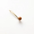 Pince à cheveux minimaliste en métal doré avec une perle en acrylique marron polie - Jaune gingembre