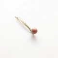 Barrette à cheveux avec perle acrylique rose sur tige en métal doré pour chignon - Rose