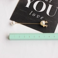 Elegante spilla lunga con perla e corna di renna dorate, misura circa 7,5 cm - Renna (10)