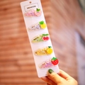 Set mit 5 glitzernden Acryl-Haarspangen mit Pfirsich- Ananas- und Kirschmotiven - Acryl Frucht Set 1