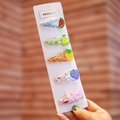 Fünfteiliges Set Kinder-Haarklammern mit bunten Pailletten in transparenter Obst-Optik - Acryl Frucht Set 2