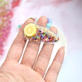 Molletta per capelli bimba trasparente con limone giallo e paillettes colorate - Limone