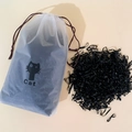 Set di elastici per capelli neri con borsa portaoggetti smerigliata con stampa di gatto - Con borsa da trasporto / Nero