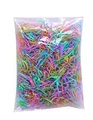 Bulk pack of colorful mini rubber hair bands for girls in a clear resealable bag - Transparent OPP Bag Packaging / Pack of 1000 / Spring Colors