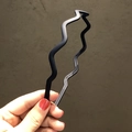 Cerchietto nero ondulato con denti antiscivolo, accessorio per capelli finitura opaca - Blu navy