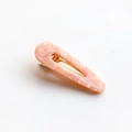 Pink marble pattern resin hair clip with gold metal base in a sleek waterdrop shape - Teardrop / Pink