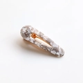 Elegant marble pattern acetate hair clip with premium rose gold metal base - Teardrop / Gray