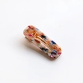 Elegant rectangular marble texture acetate hair clip with a gold metal base - Rectangle / Colorful