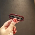 Elegant Morandi dark red oval hair clip with minimalist resin finish and metal base - Burgundy