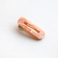 Pink marble texture acetate rectangular hollow hair clip with elegant golden metal base - Rectangle / Pink