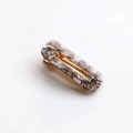 Rectangle acetate hair clip with grey marble pattern and gold metal base - Rectangle / Gray