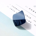 Small matte navy blue hair claw clip for women in a minimalist Korean style finish - Square Navy