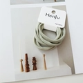 Set chic de 6 coleteros de alta elasticidad en elegante verde salvia con tarjetero - verde claro