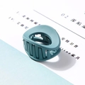 Minimalist matte teal hair claw clip with hollow circular design for girls - Hollow Oval Green