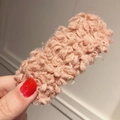 Pink plush faux lamb wool rectangular hair clip for autumn and winter hairstyles - Pink