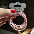 Pink high-elasticity hair ties set with a cute bear-shaped display card for women - Pink