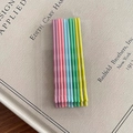 Set of 10 colorful macaron candy color hair clips arranged on a vintage book - Yellow/Green/Blue/Pink - Wave Style