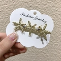 Pinza para el pelo de estrella de mar dorada con perlas y diamantes de imitación finos - Estrella de mar