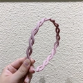 Sweet matte twist headband in soft pink color with anti-slip inner teeth design - Pink