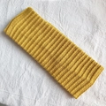 Fascia per capelli elastica in maglia a coste giallo senape in stile retrò - Giallo
