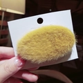 Elegante fermaglio per capelli ovale in peluche giallo su cartoncino espositivo - Giallo