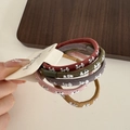Five-pack set of high-elastic braided hair ties in five colors with floral patterns - Style 2