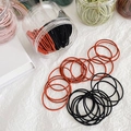 Set d'élastiques à cheveux colorés haute élasticité avec pots de rangement - Rouge Rouille et Noir