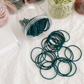 Pot d'élastiques à cheveux vert foncé haute élasticité au design minimaliste sans couture - Vert Foncé
