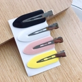 Set of 4 minimalist colorful traceless hair clips in black white pink and yellow - Mixed Black