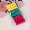 Set de tres gomas para el pelo de burbuja en amarillo, cian y rosa de tela elástica - Amarillo Verde Rojo Rosa (C1148)