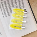 Set of 4 yellow glitter no-bend hair clips on display card with silver metal duckbill base - Yellow Gold Powder