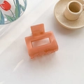Pince à cheveux carrée évidée en acétate couleur abricot gelée pour coiffure chic - Orange
