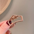 Minimalistische geometrische metalen haarklem in roségoud voor elegante haarstyling - 30-Roségoud Huisvorm Clip