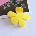 Sweet yellow flower hair claw clip made of glossy acrylic for summer hairstyles - Flower Shape Yellow