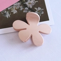 Sweet light pink flower hair claw clip with glossy resin finish for summer hairstyles - Flower Shape Korean Pink