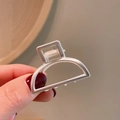 Minimalistische matte zilveren metalen haarklem met een matte textuur afwerking - 36-Kleine Halve Cirkel Clip