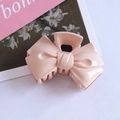 Pinza para el pelo rosa con forma de lazo y acabado brillante para peinados de verano - Forma de Lazo Rosa Coreano