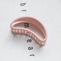 Elegant pink crescent resin hair claw clip for women with a minimalist polished finish - Pink