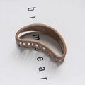 Minimalist chocolate brown half-moon hair claw clip in a glossy resin finish for daily styling - Khaki
