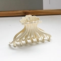 Matte crèmekleurige haarklem in een minimalistisch ontwerp van duurzame hars - 1 Wit